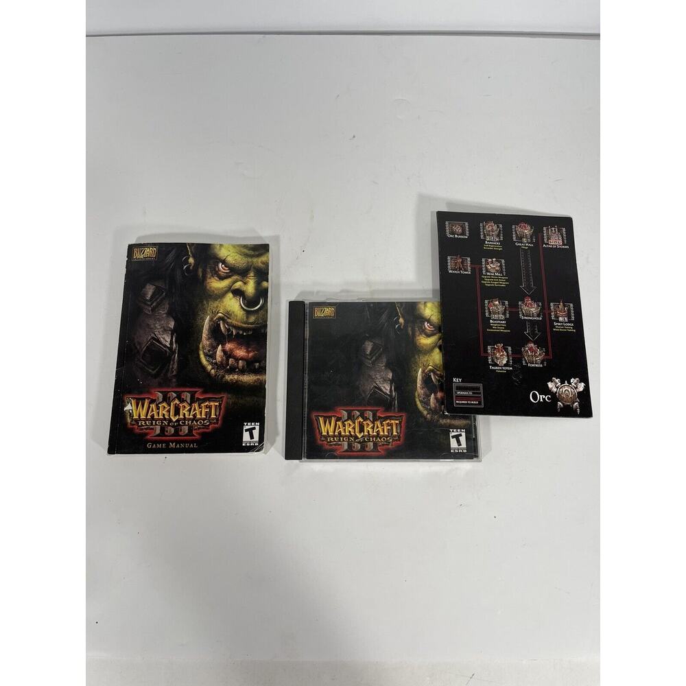 WarCraft‎ III: Reign of Chaos (PC) Game CD Key Manual And Extra